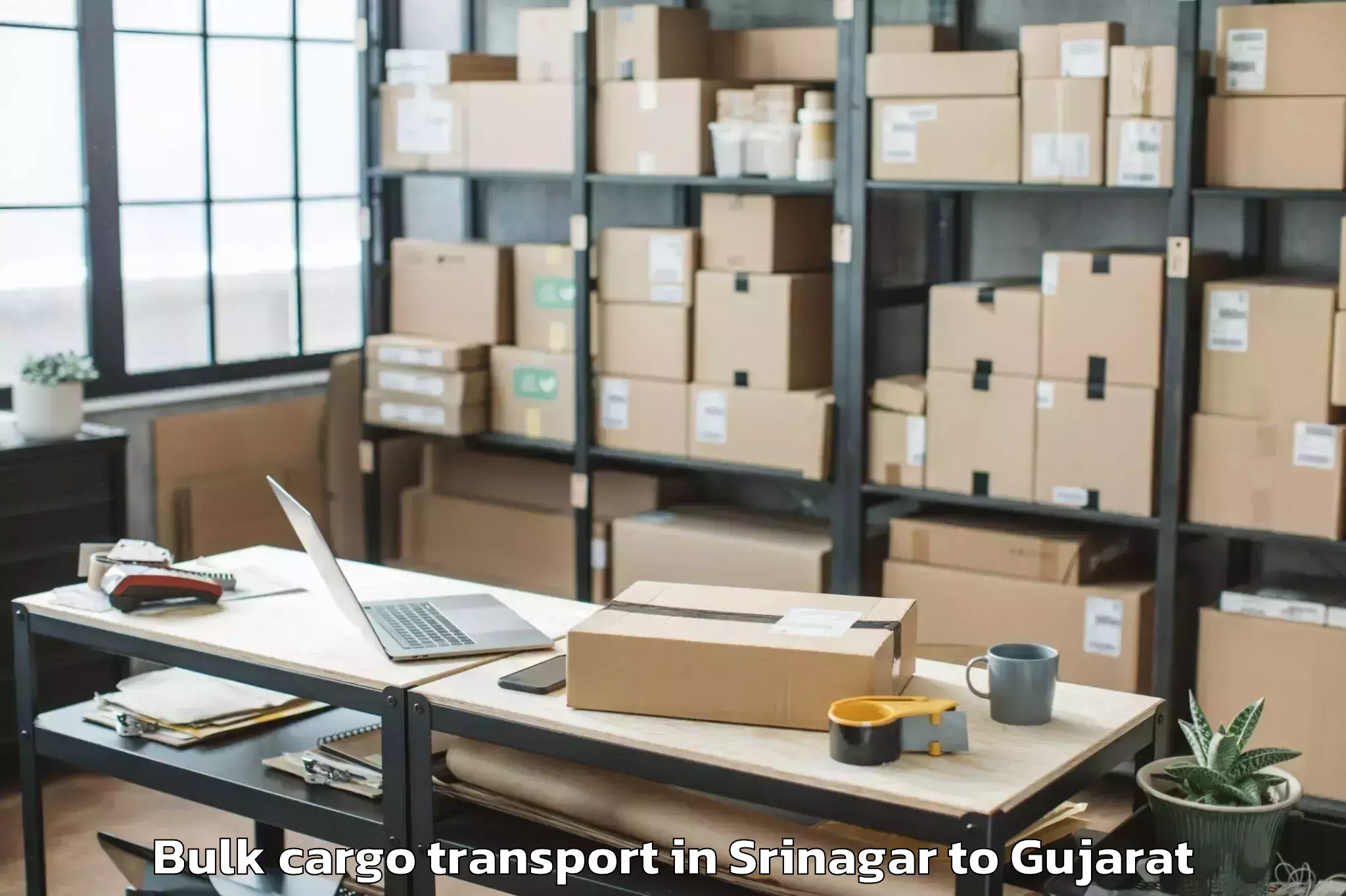 Easy Srinagar to Crystal Mall Rajkot Bulk Cargo Transport Booking